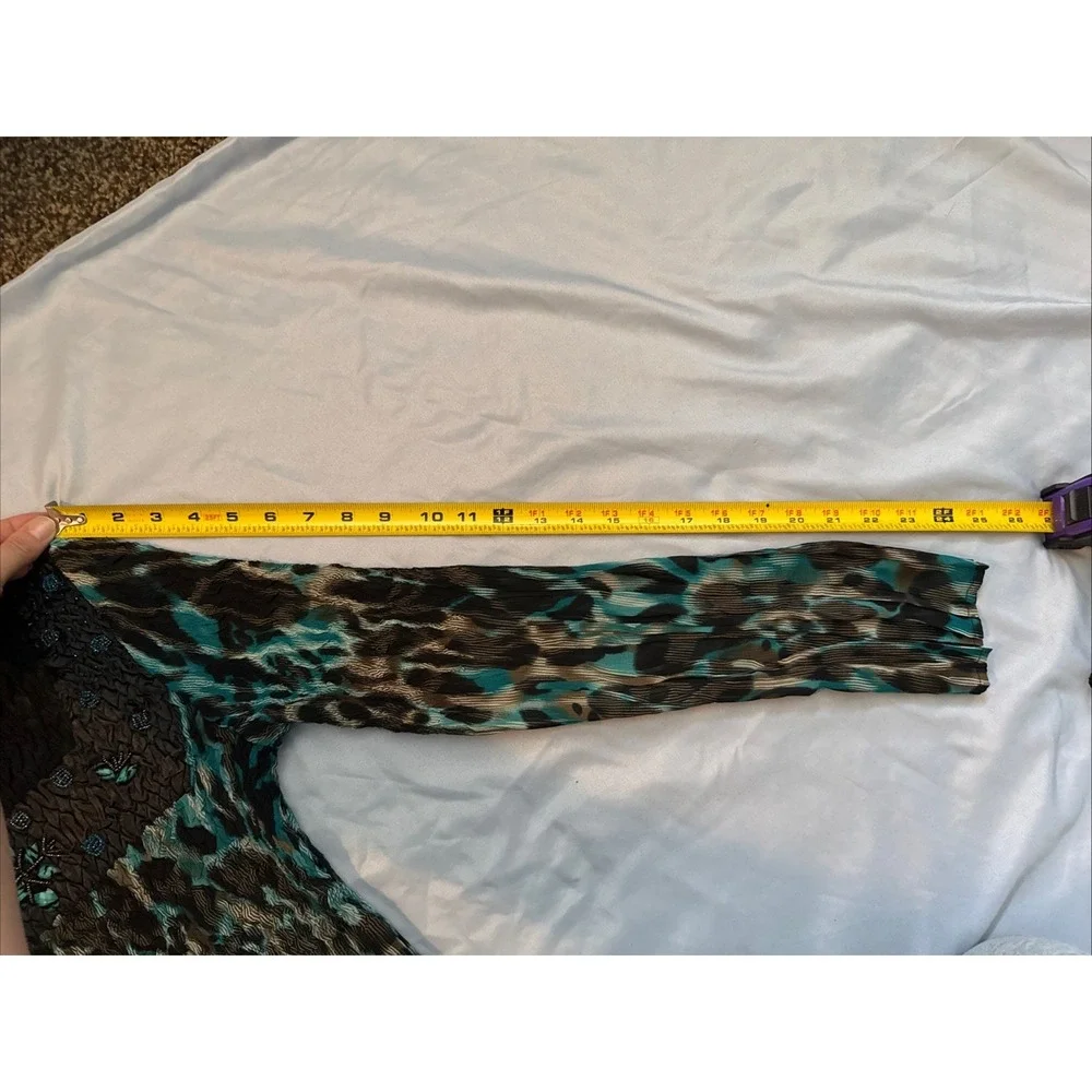 Alberto Makali Crinkled Stretch Y2K Fairy Boho Funky Long Tunic Shirt Top Sz Med - Picture 6 of 8